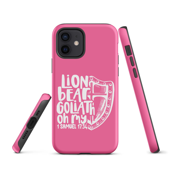 Christian Phone Case Lion Bear Goliath Oh My Pink for iPhone® iPhone® Phone Cases   