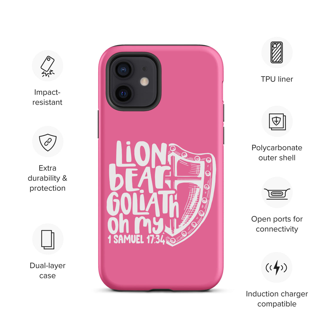 Christian Phone Case Lion Bear Goliath Oh My Pink for iPhone® iPhone® Phone Cases   