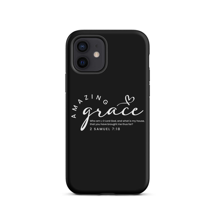 Christian Phone Case Amazing Grace Heart Black for iPhone® iPhone® Phone Cases Matte iPhone 12 