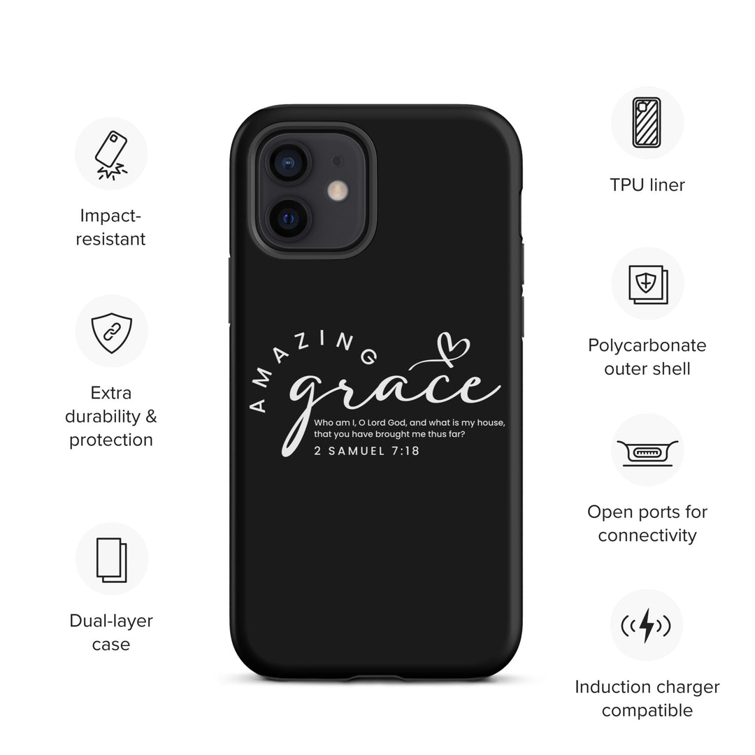 Christian Phone Case Amazing Grace Heart Black for iPhone® iPhone® Phone Cases   