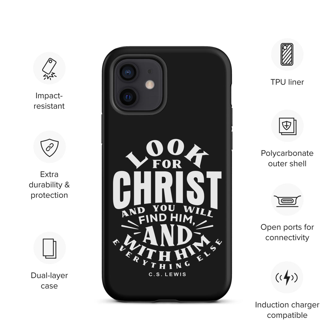 Christian Phone Case Look For Christ Black for iPhone® iPhone® Phone Cases   