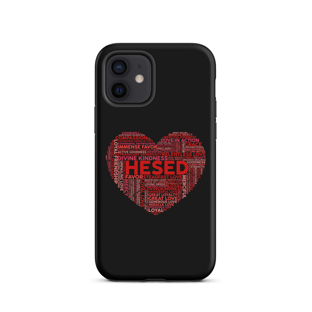 Christian Phone Case Hesed Heart Black for iPhone® iPhone® Phone Cases Matte iPhone 12 