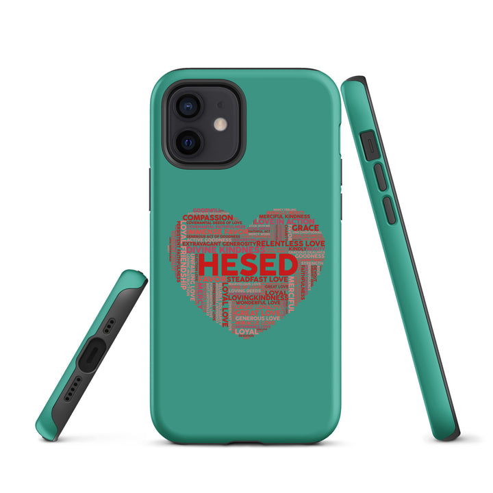 Christian Phone Case Hesed Heart Teal for iPhone® iPhone® Phone Cases   