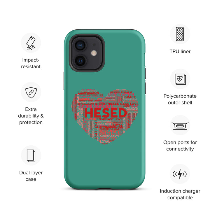 Christian Phone Case Hesed Heart Teal for iPhone® iPhone® Phone Cases   