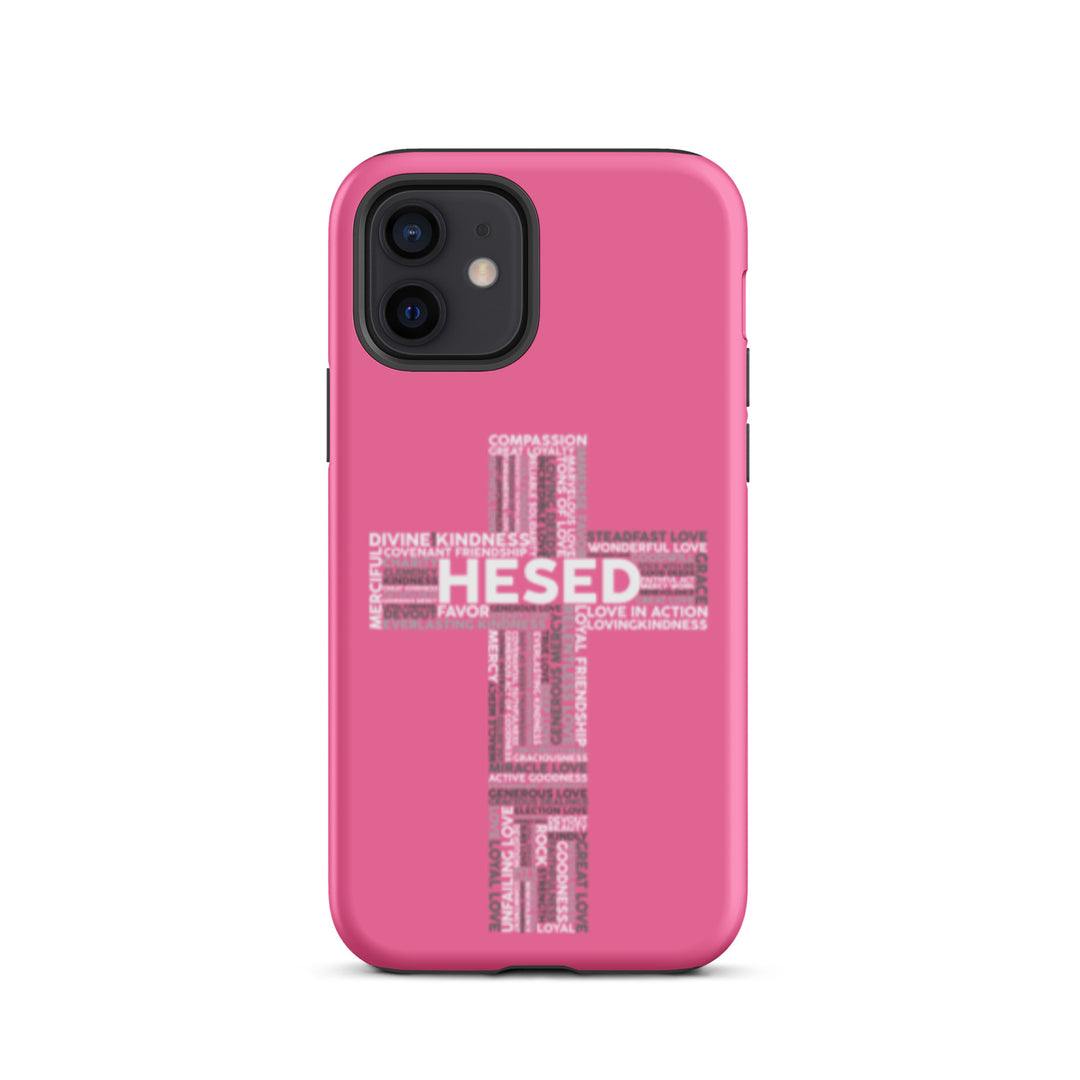 Christian Phone Case Hesed Cross Pink for iPhone® iPhone® Phone Cases Matte iPhone 12 