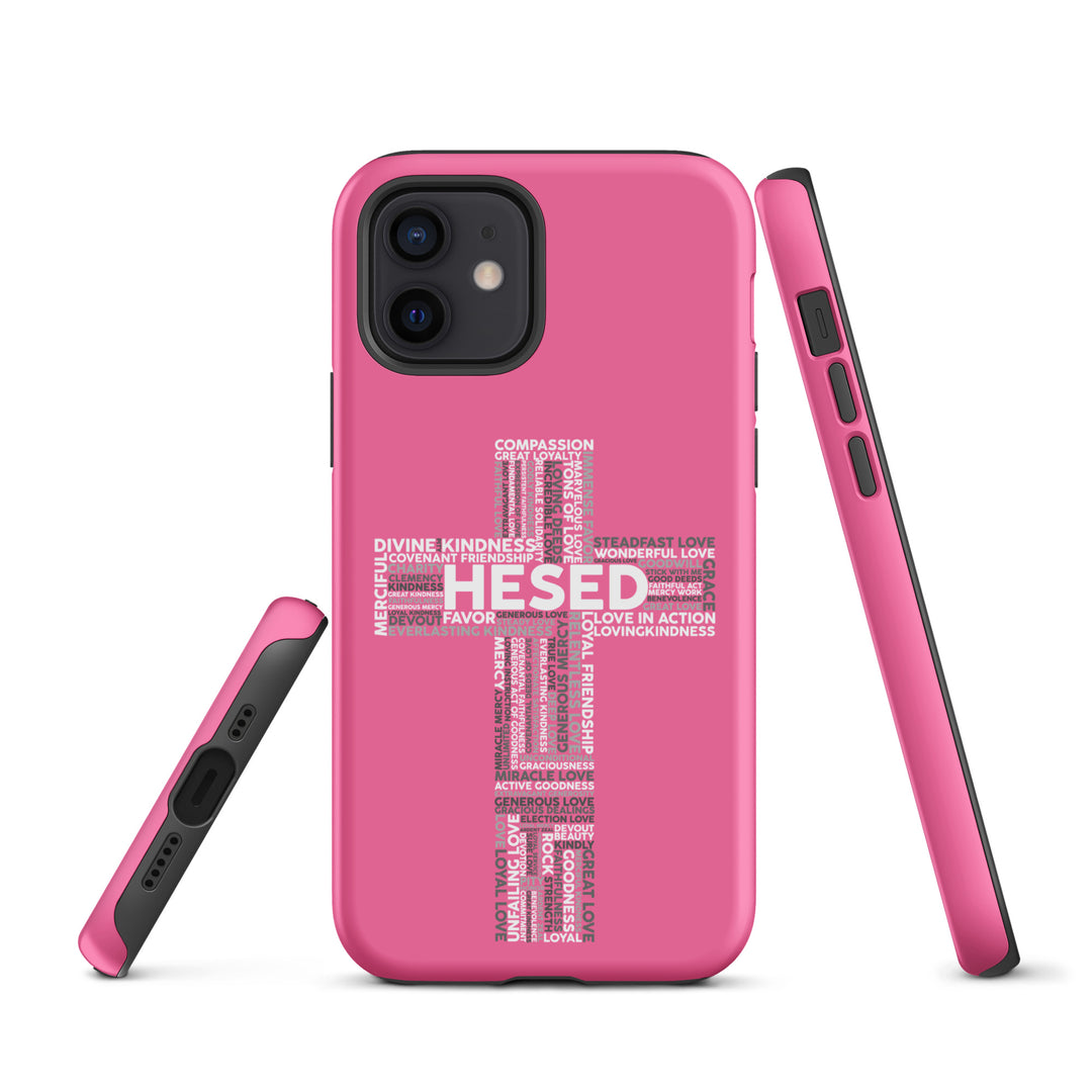 Christian Phone Case Hesed Cross Pink for iPhone® iPhone® Phone Cases   