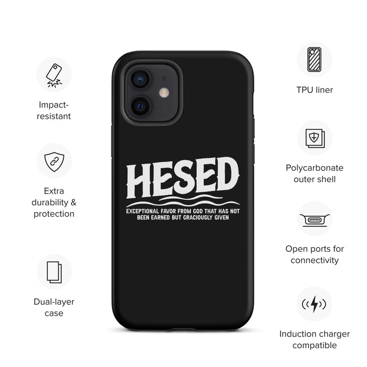 Christian Phone Case Hesed Exceptional Favor Black for iPhone® iPhone® Phone Cases   