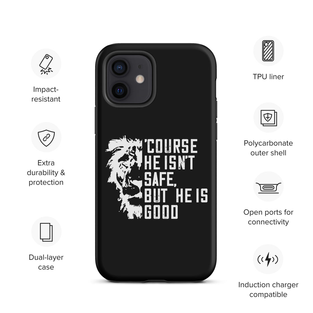 Christian Phone Case for iPhone® 'Course He Isn't Safe Black iPhone® Phone Cases   