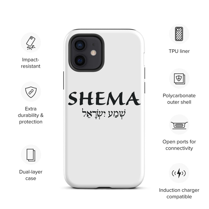 Christian Phone Case Shema Hebrew White for iPhone® iPhone® Phone Cases   