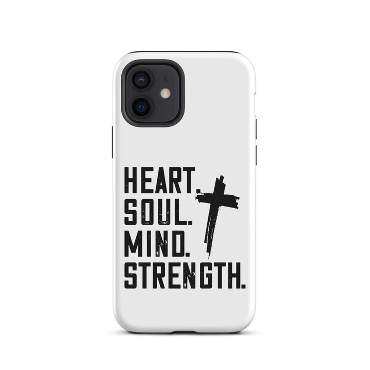 Christian Phone Case Heart Soul Mind Strength White for iPhone® iPhone® Phone Cases Matte iPhone 12 