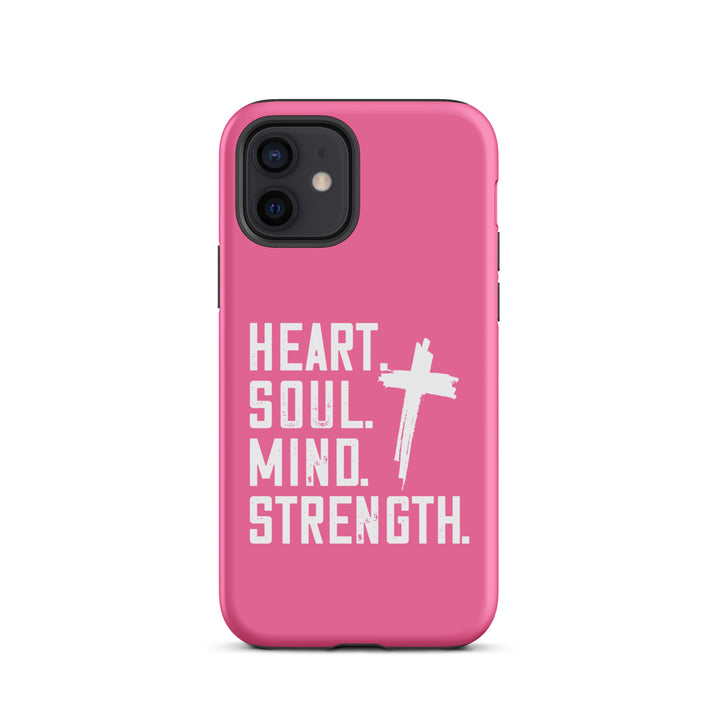 Christian Phone Case Heart Soul Mind Strength Pink for iPhone® iPhone® Phone Cases Matte iPhone 12 