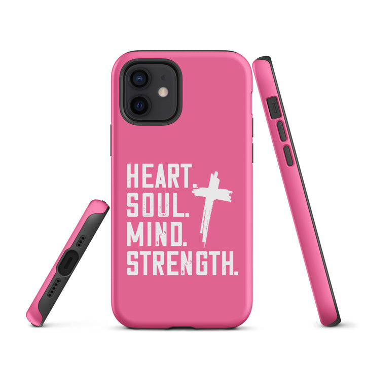 Christian Phone Case Heart Soul Mind Strength Pink for iPhone® iPhone® Phone Cases   