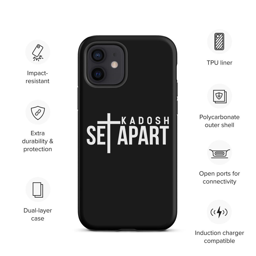 Christian Phone Case Set Apart Hebrew Black for iPhone® iPhone® Phone Cases   