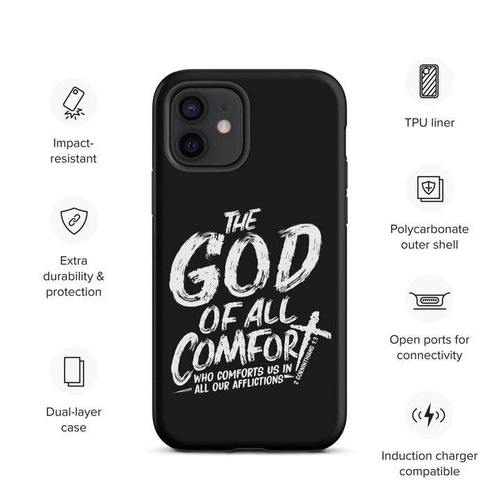 Christian Phone Case God of All Comfort Black for iPhone® iPhone® Phone Cases   