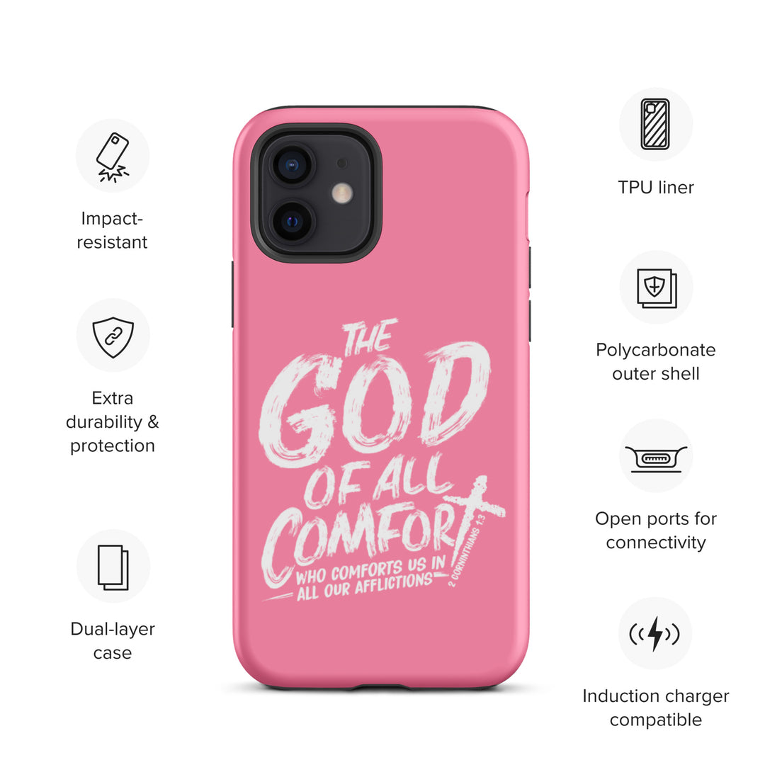 Christian Phone Case God of All Comfort Pink for iPhone® iPhone® Phone Cases   