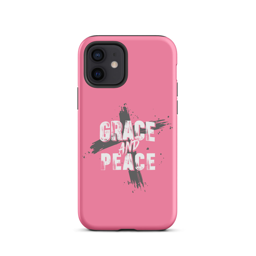 Christian Phone Case Grace and Peace Cross Pink for iPhone® iPhone® Phone Cases Matte iPhone 12 