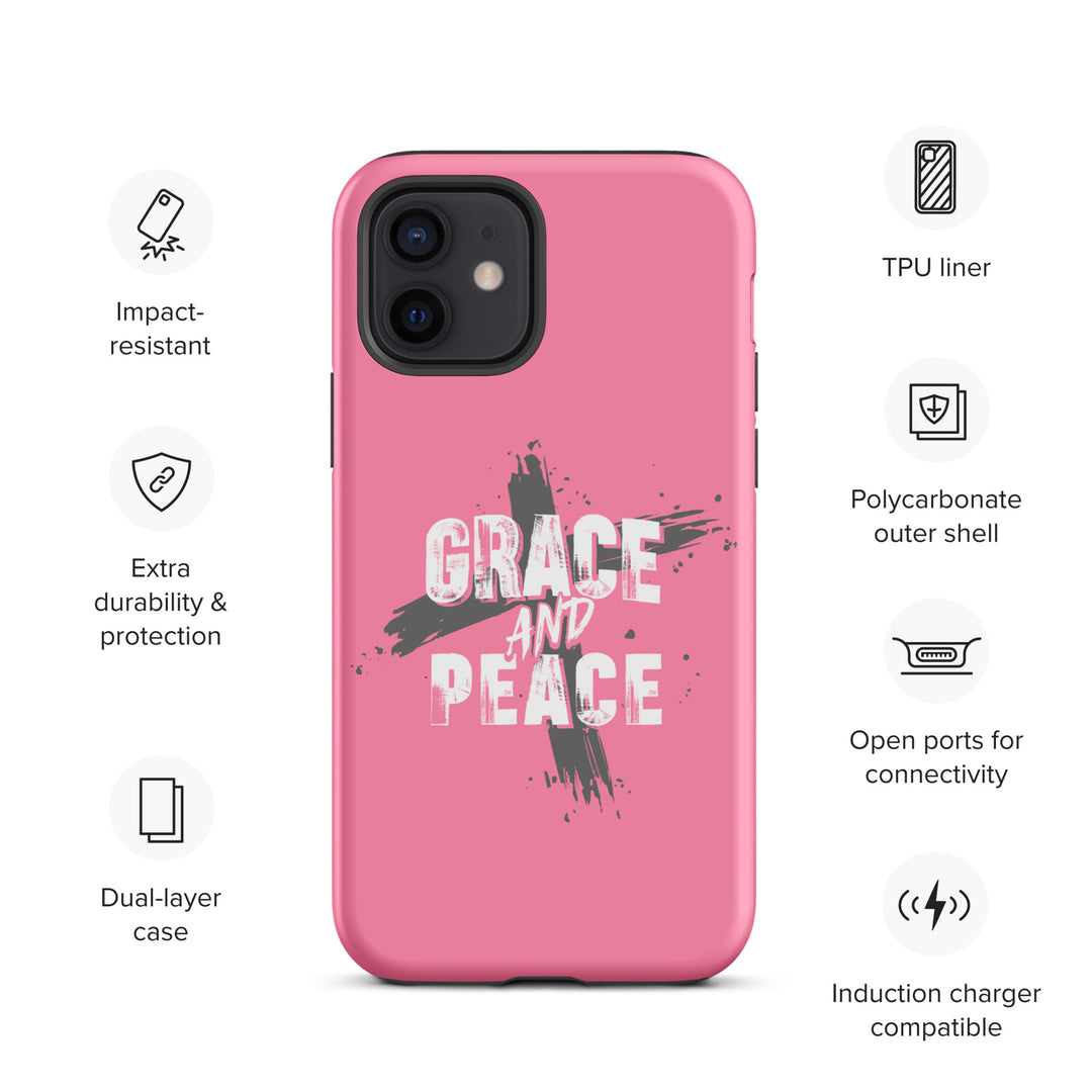 Christian Phone Case Grace and Peace Cross Pink for iPhone® iPhone® Phone Cases   