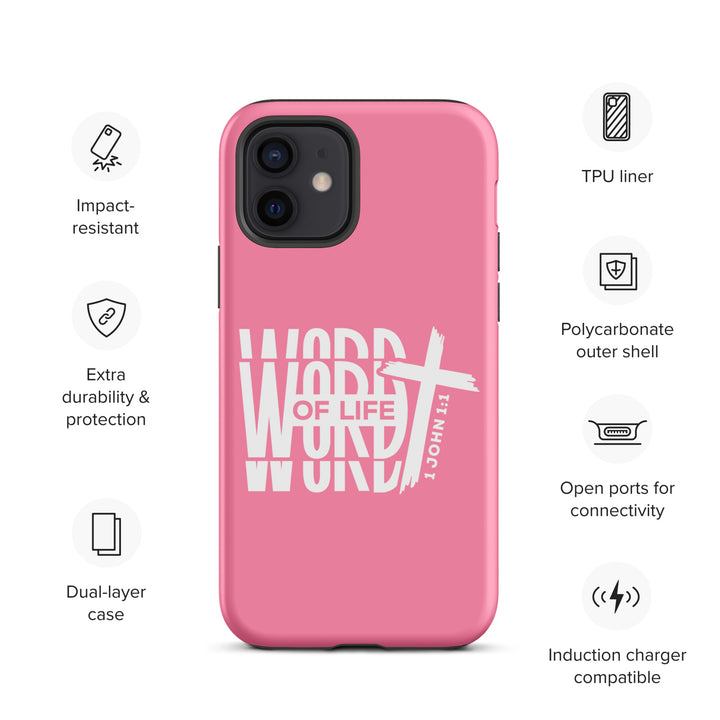 Christian Phone Case Word of Life Cross Pink for iPhone® iPhone® Phone Cases   