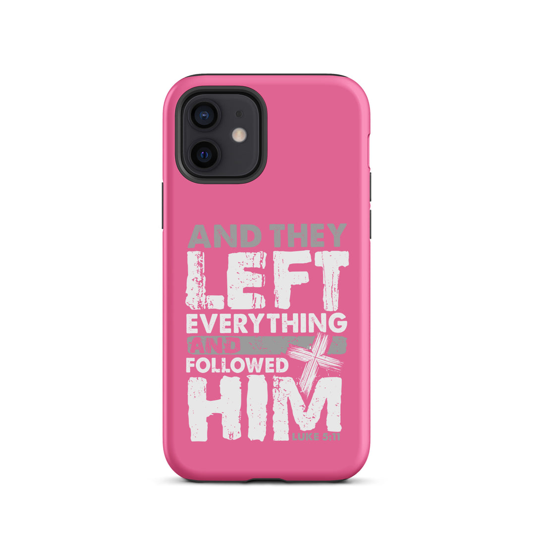 Christian Phone Case Left Everything Cross Pink for iPhone® iPhone® Phone Cases Matte iPhone 12 