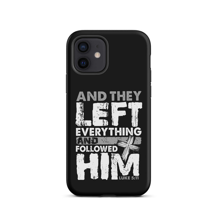 Christian Phone Case Left Everything Cross Black for iPhone® iPhone® Phone Cases Matte iPhone 12 