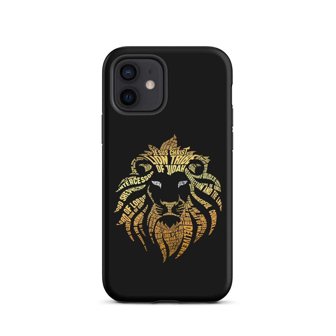 Christian Phone Case Lion Word Cloud Black for iPhone® iPhone® Phone Cases Matte iPhone 12 