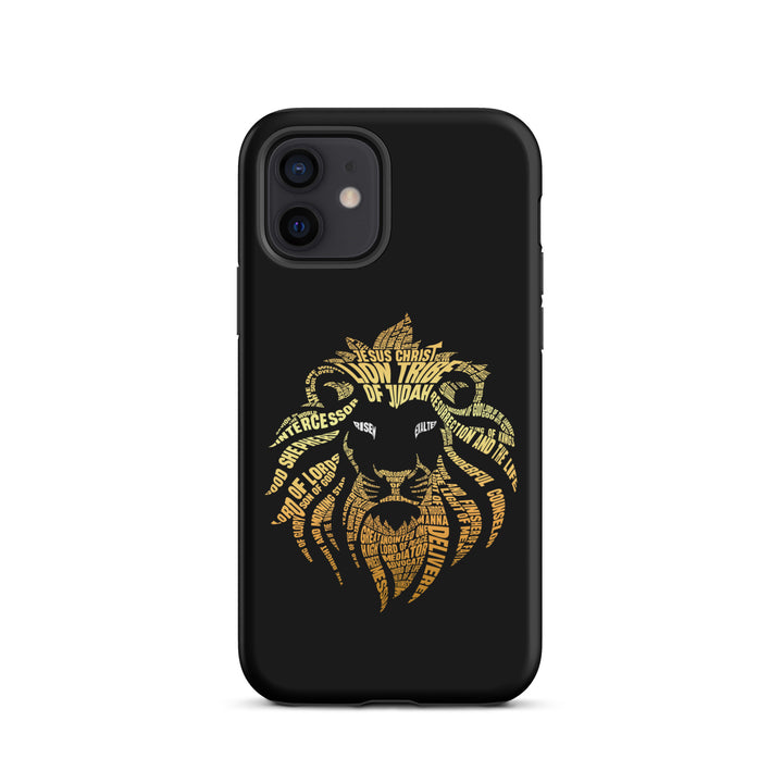 Christian Phone Case Lion Word Cloud Black for iPhone® iPhone® Phone Cases Matte iPhone 12 