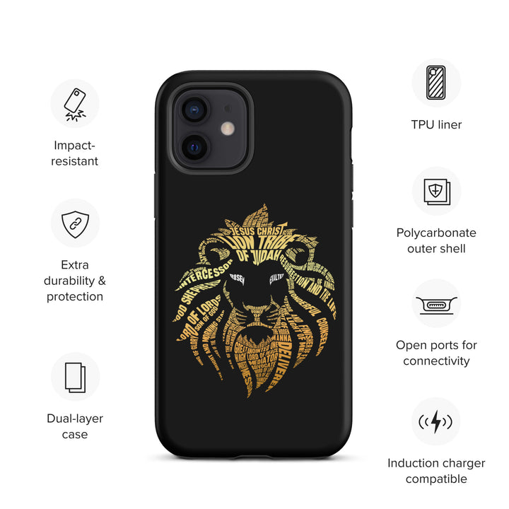 Christian Phone Case Lion Word Cloud Black for iPhone® iPhone® Phone Cases   