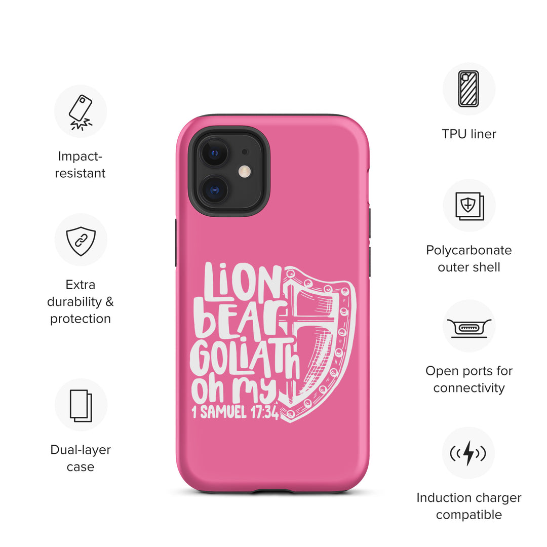 Christian Phone Case Lion Bear Goliath Oh My Pink for iPhone® iPhone® Phone Cases   