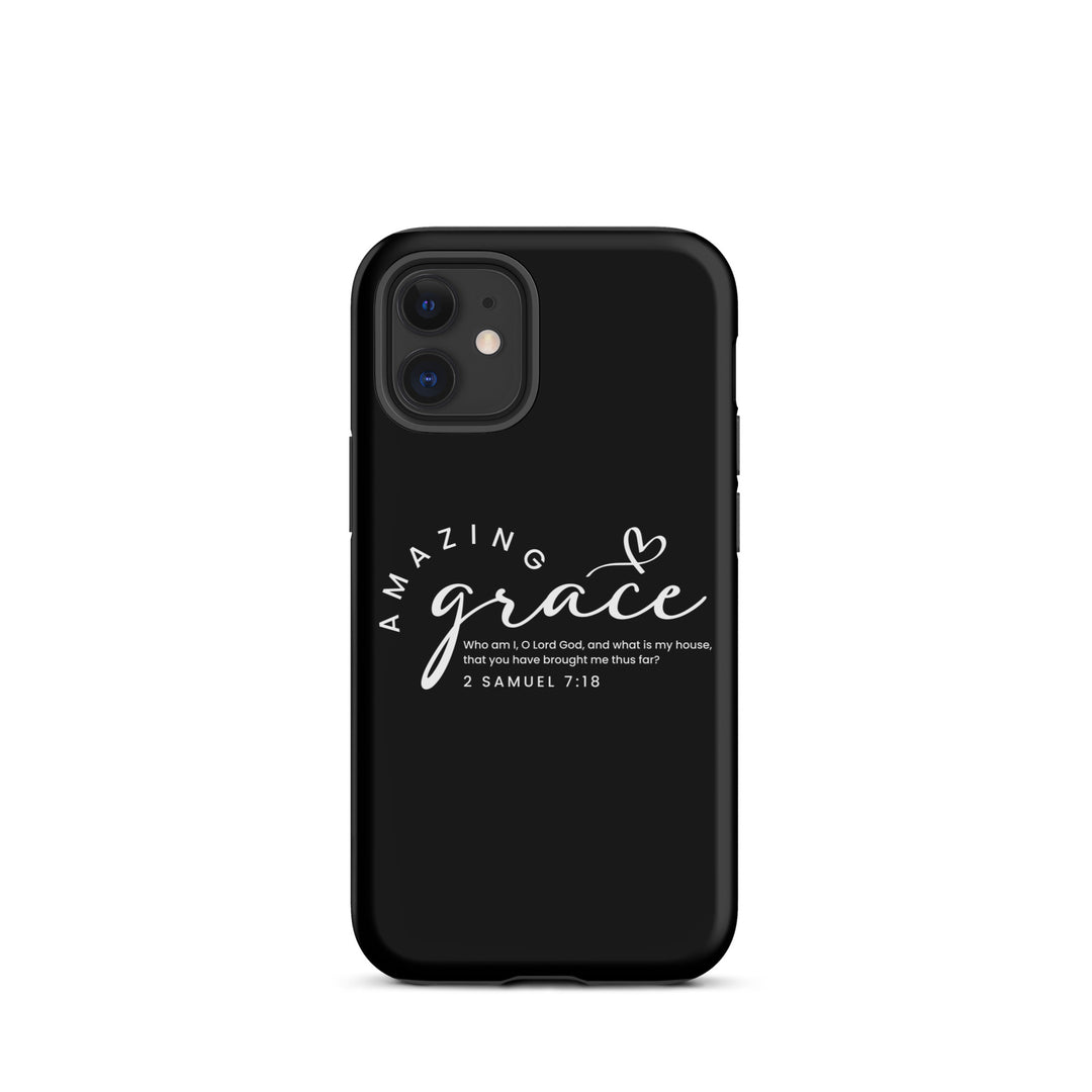 Christian Phone Case Amazing Grace Heart Black for iPhone® iPhone® Phone Cases Matte iPhone 12 mini 