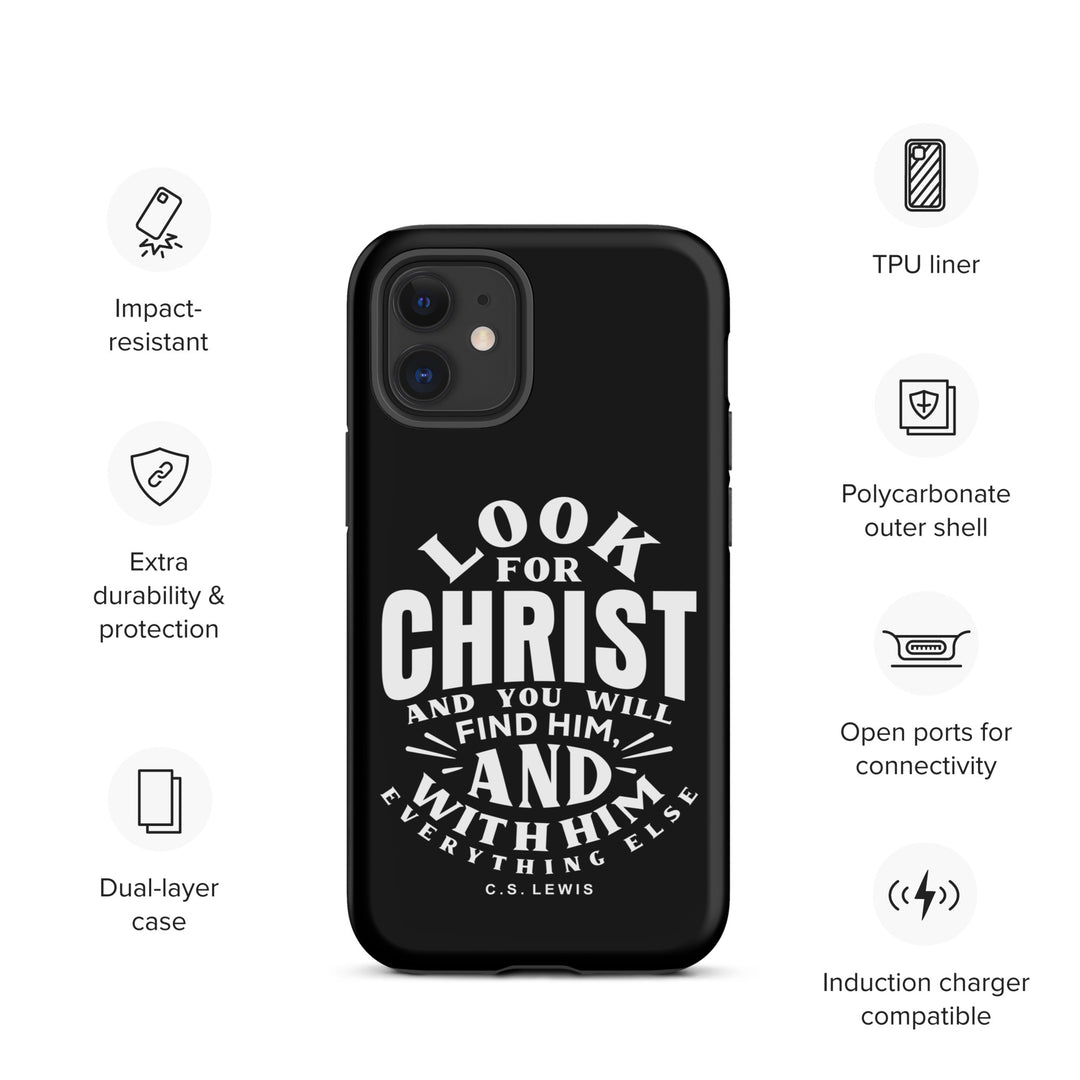 Christian Phone Case Look For Christ Black for iPhone® iPhone® Phone Cases   