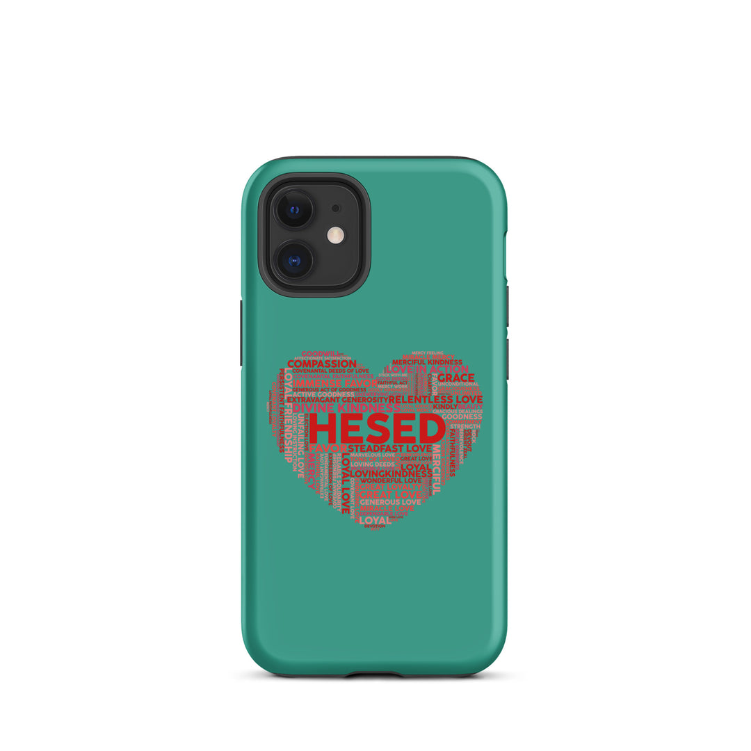 Christian Phone Case Hesed Heart Teal for iPhone® iPhone® Phone Cases Matte iPhone 12 mini 