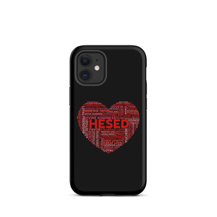 Christian Phone Case Hesed Heart Black for iPhone® iPhone® Phone Cases Matte iPhone 12 mini 