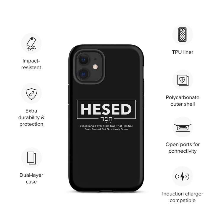 Christian Phone Case Hesed Hebrew Exceptional Favor Black for iPhone® iPhone® Phone Cases   