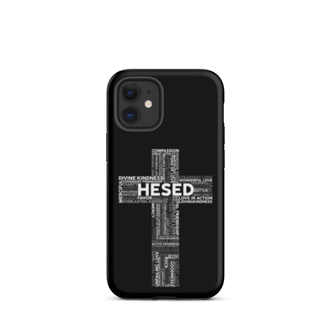 Christian Phone Case Hesed Cross Black for iPhone® iPhone® Phone Cases Matte iPhone 12 mini 