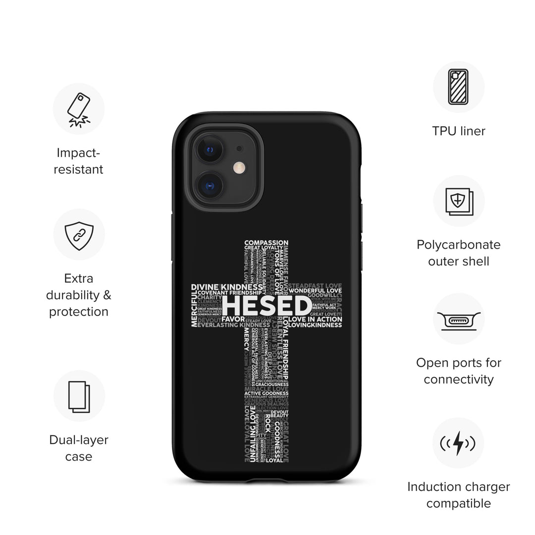 Christian Phone Case Hesed Cross Black for iPhone® iPhone® Phone Cases   