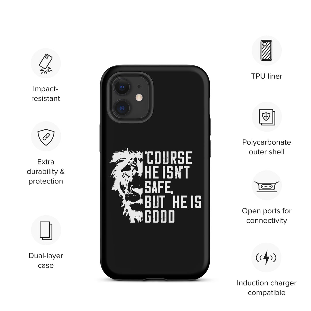 Christian Phone Case for iPhone® 'Course He Isn't Safe Black iPhone® Phone Cases   