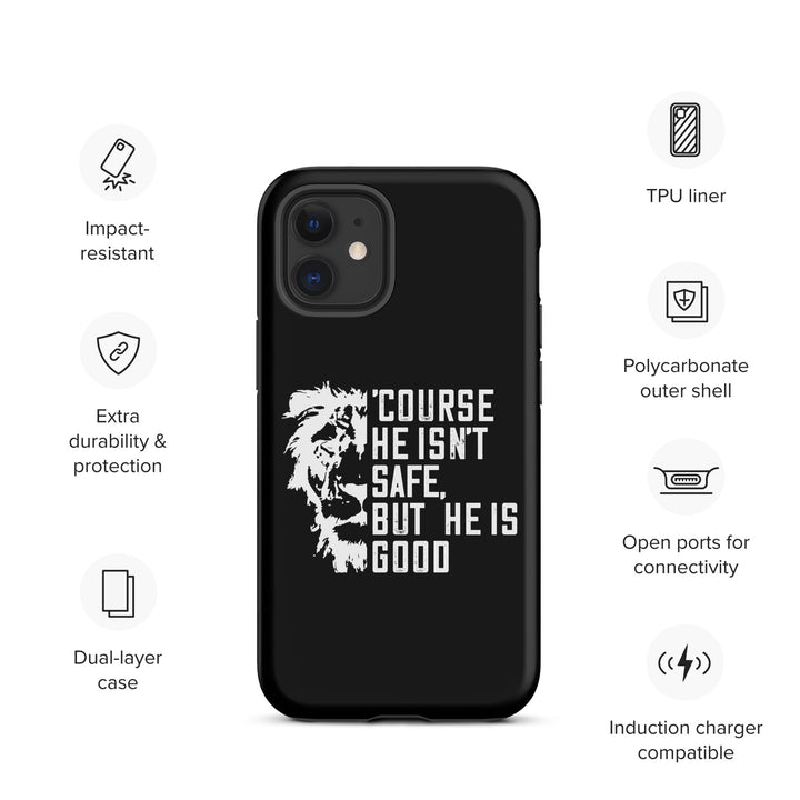 Christian Phone Case for iPhone® 'Course He Isn't Safe Black iPhone® Phone Cases   