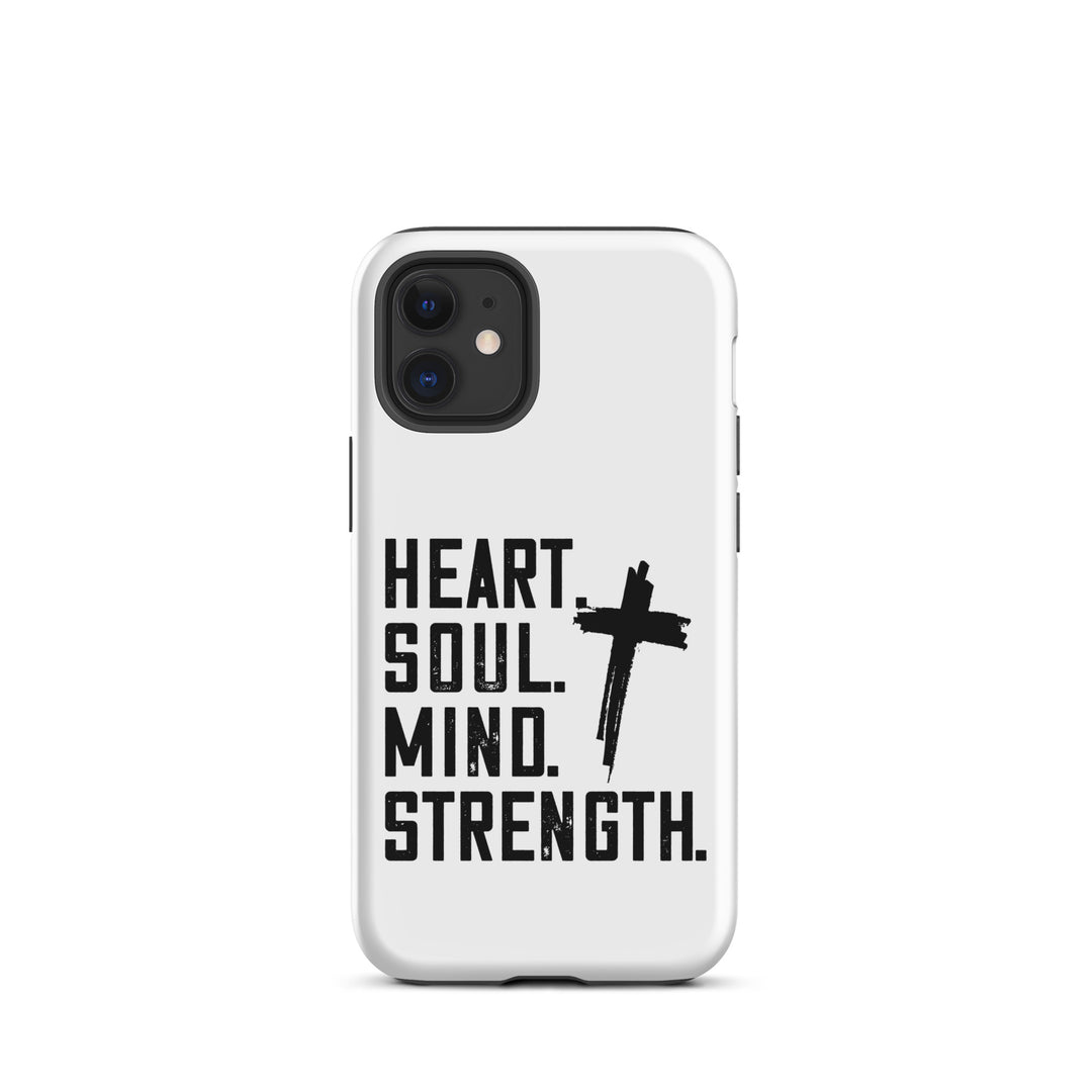 Christian Phone Case Heart Soul Mind Strength White for iPhone® iPhone® Phone Cases Matte iPhone 12 mini 