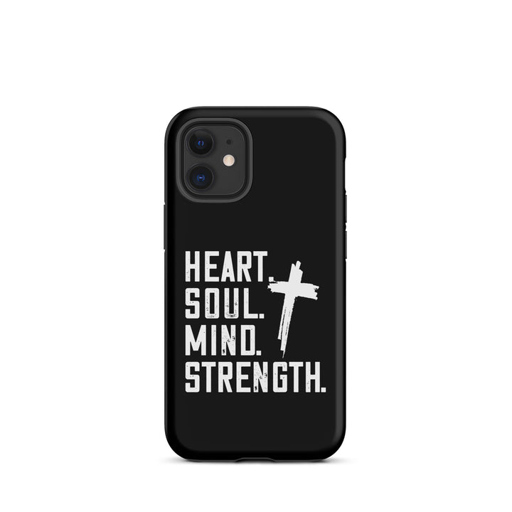 Christian Phone Case Heart Soul Mind Strength Black for iPhone® iPhone® Phone Cases Matte iPhone 12 mini 