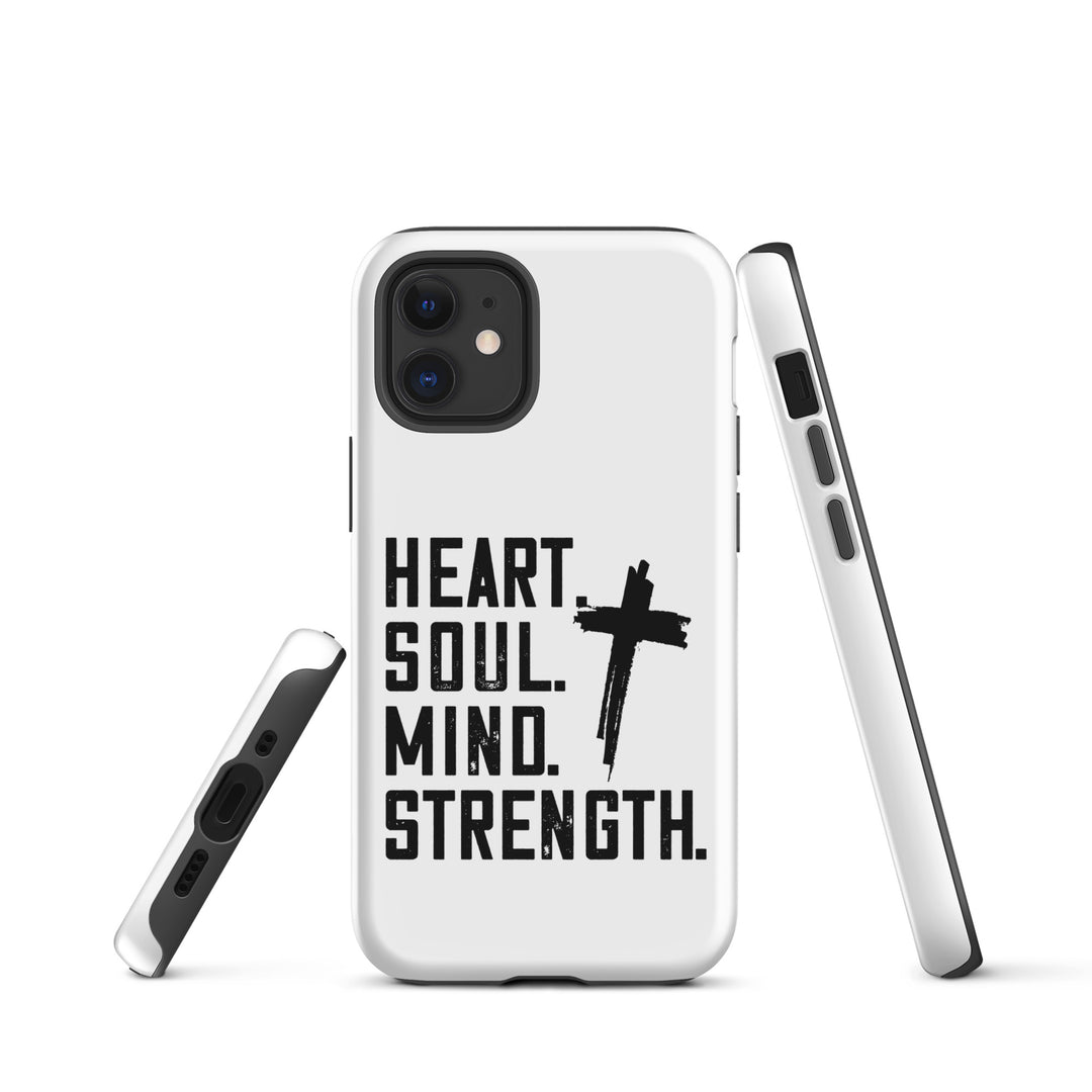 Christian Phone Case Heart Soul Mind Strength White for iPhone® iPhone® Phone Cases   