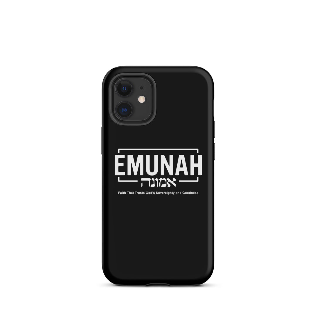 Christian Phone Case Emunah Faith That Trusts Black for iPhone® iPhone® Phone Cases Matte iPhone 12 mini 