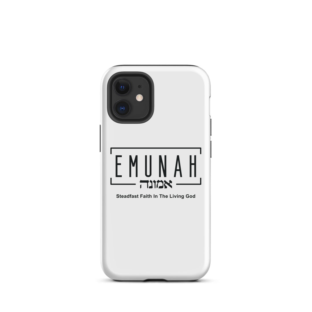 Christian Phone Case Emunah Steadfast Faith White for iPhone® iPhone® Phone Cases Matte iPhone 12 mini 