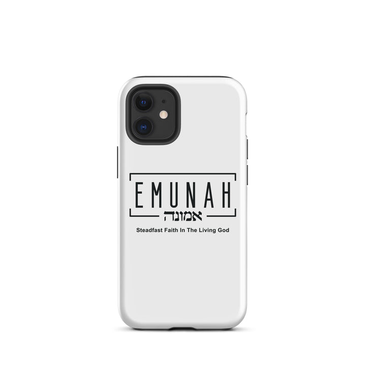 Christian Phone Case Emunah Steadfast Faith White for iPhone® iPhone® Phone Cases Matte iPhone 12 mini 