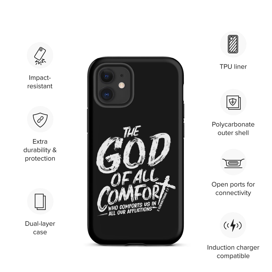 Christian Phone Case God of All Comfort Black for iPhone® iPhone® Phone Cases   