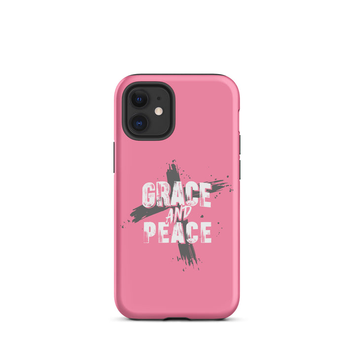 Christian Phone Case Grace and Peace Cross Pink for iPhone® iPhone® Phone Cases Matte iPhone 12 mini 