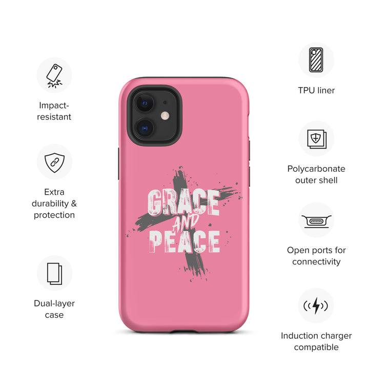 Christian Phone Case Grace and Peace Cross Pink for iPhone® iPhone® Phone Cases   