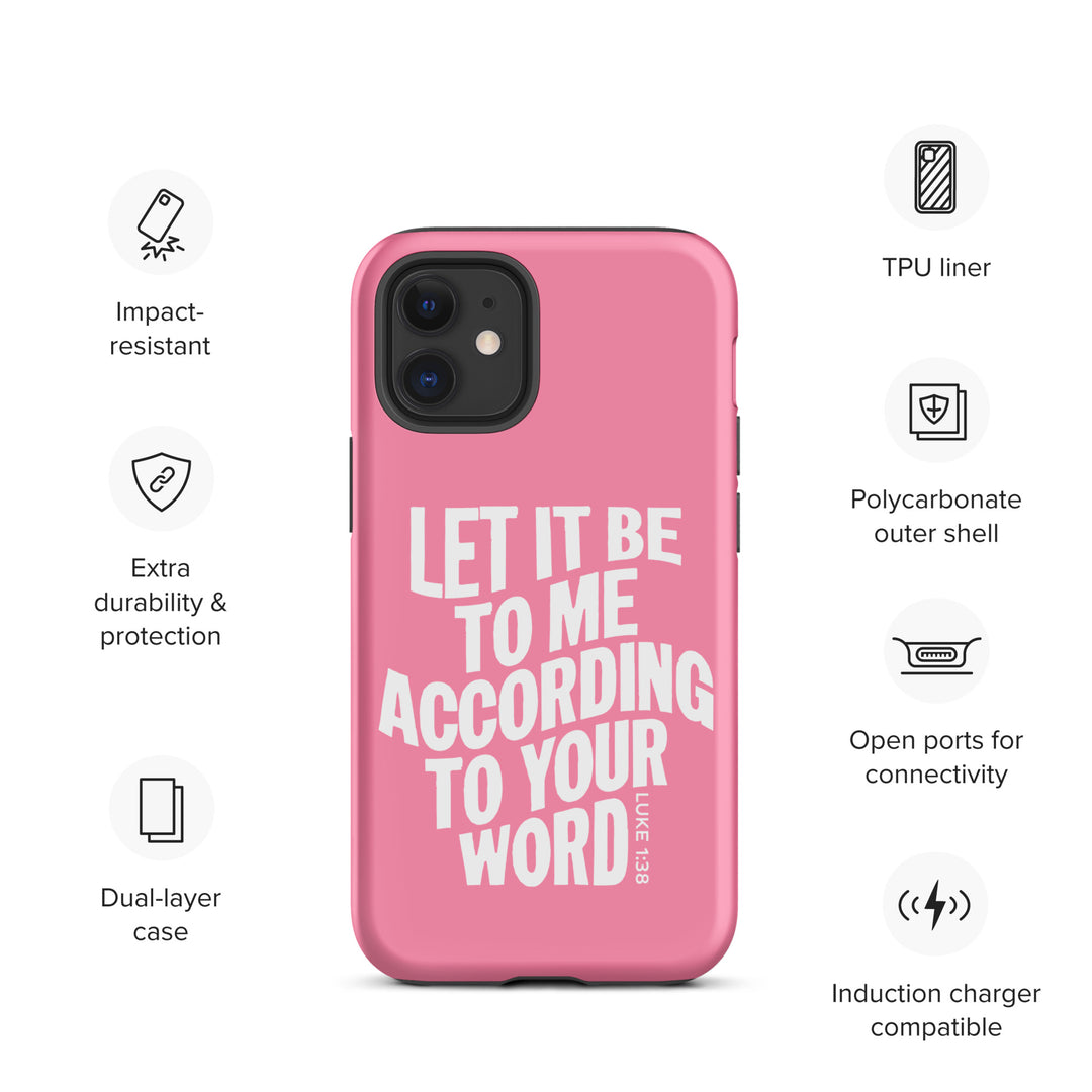 Christian Phone Case According To Your Word Pink  for iPhone® iPhone® Phone Cases   