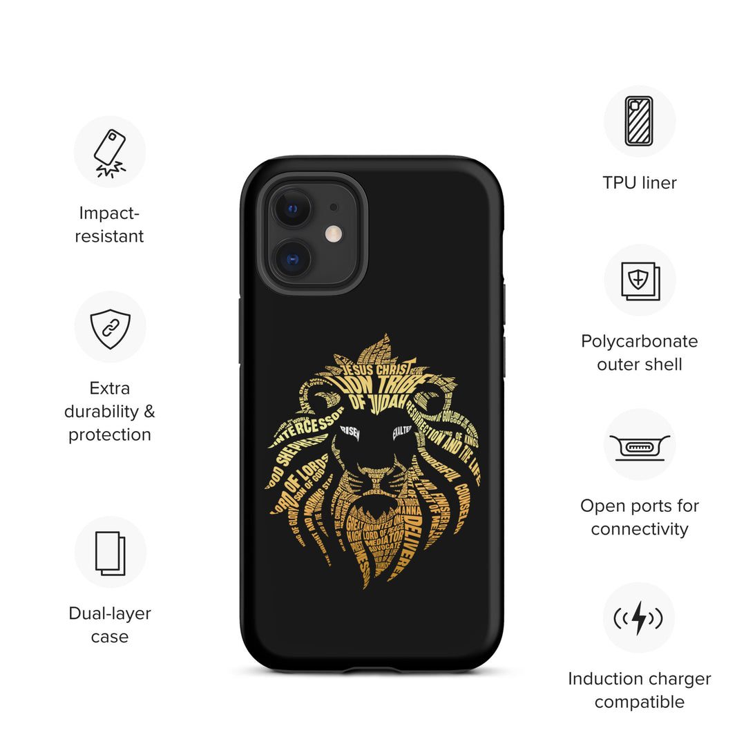 Christian Phone Case Lion Word Cloud Black for iPhone® iPhone® Phone Cases   