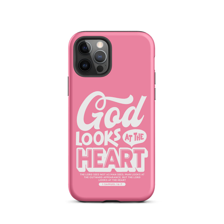 Christian Phone Case God Looks At Heart for iPhone® iPhone® Phone Cases Matte iPhone 12 Pro 