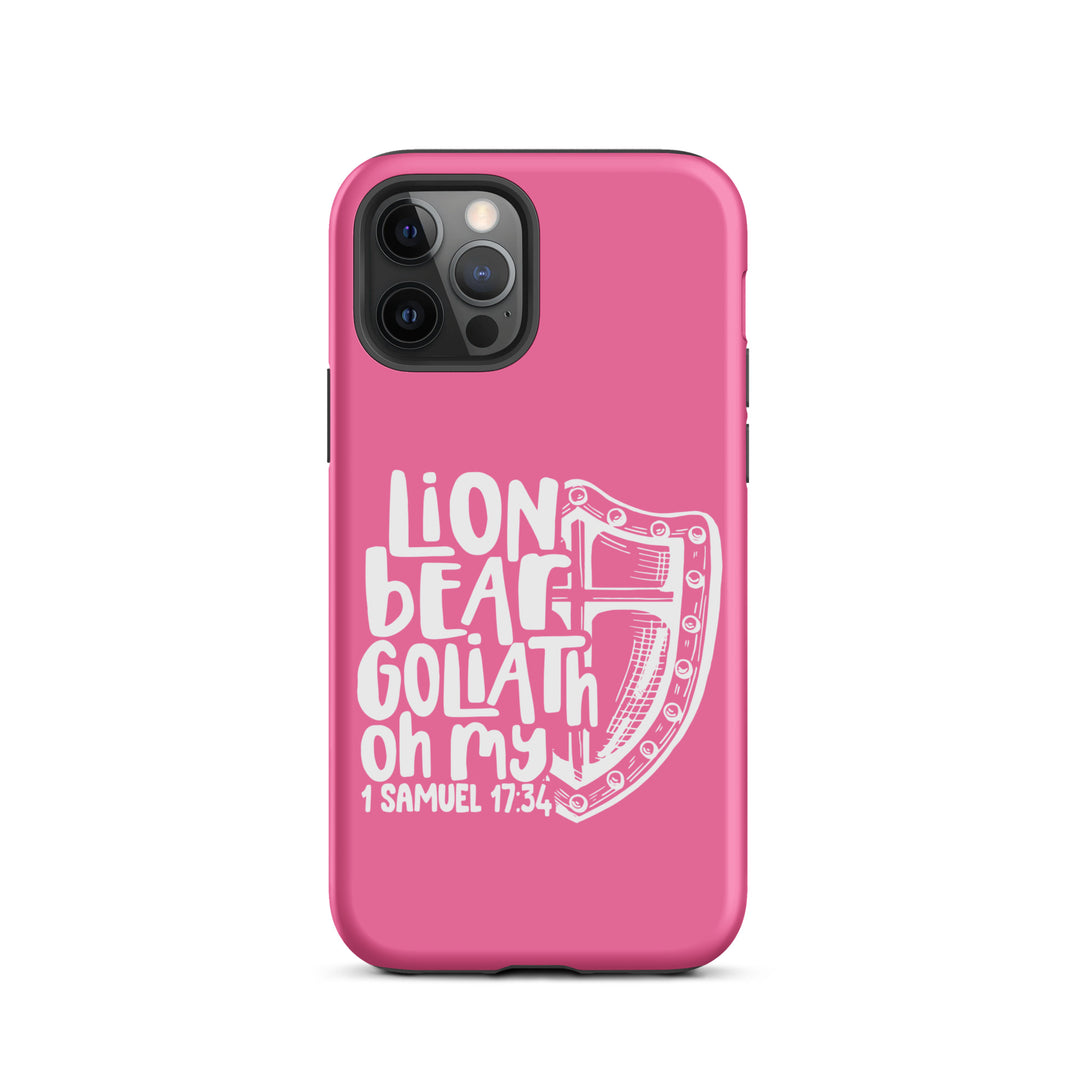 Christian Phone Case Lion Bear Goliath Oh My Pink for iPhone® iPhone® Phone Cases Matte iPhone 12 Pro 